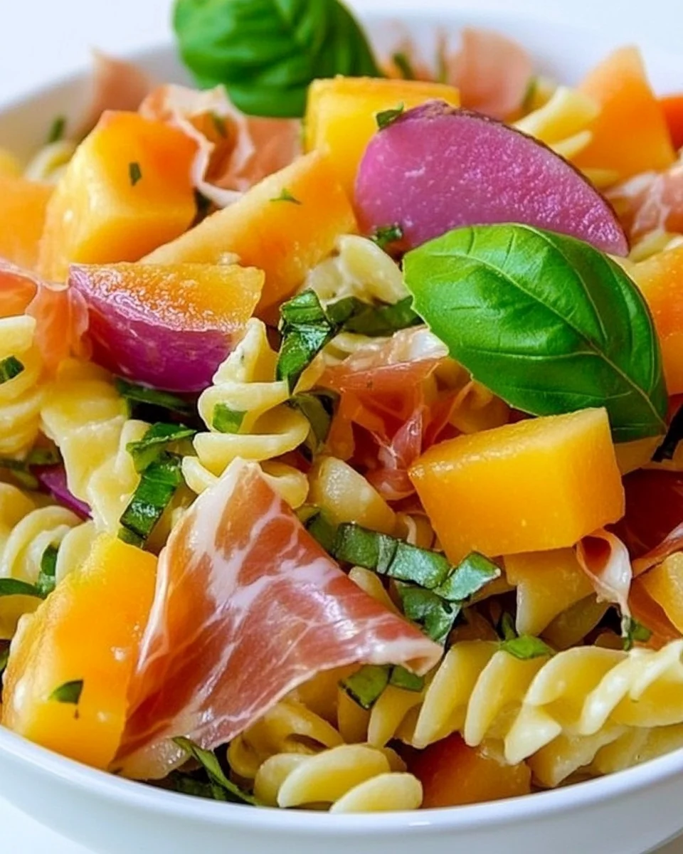 Simple Prosciutto Melon Pasta Salad - additional image