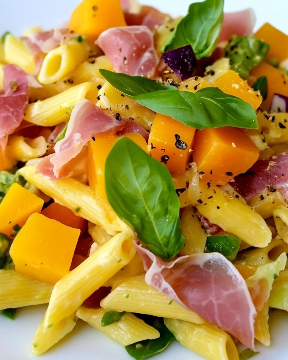 Simple Prosciutto Melon Pasta Salad - additional image