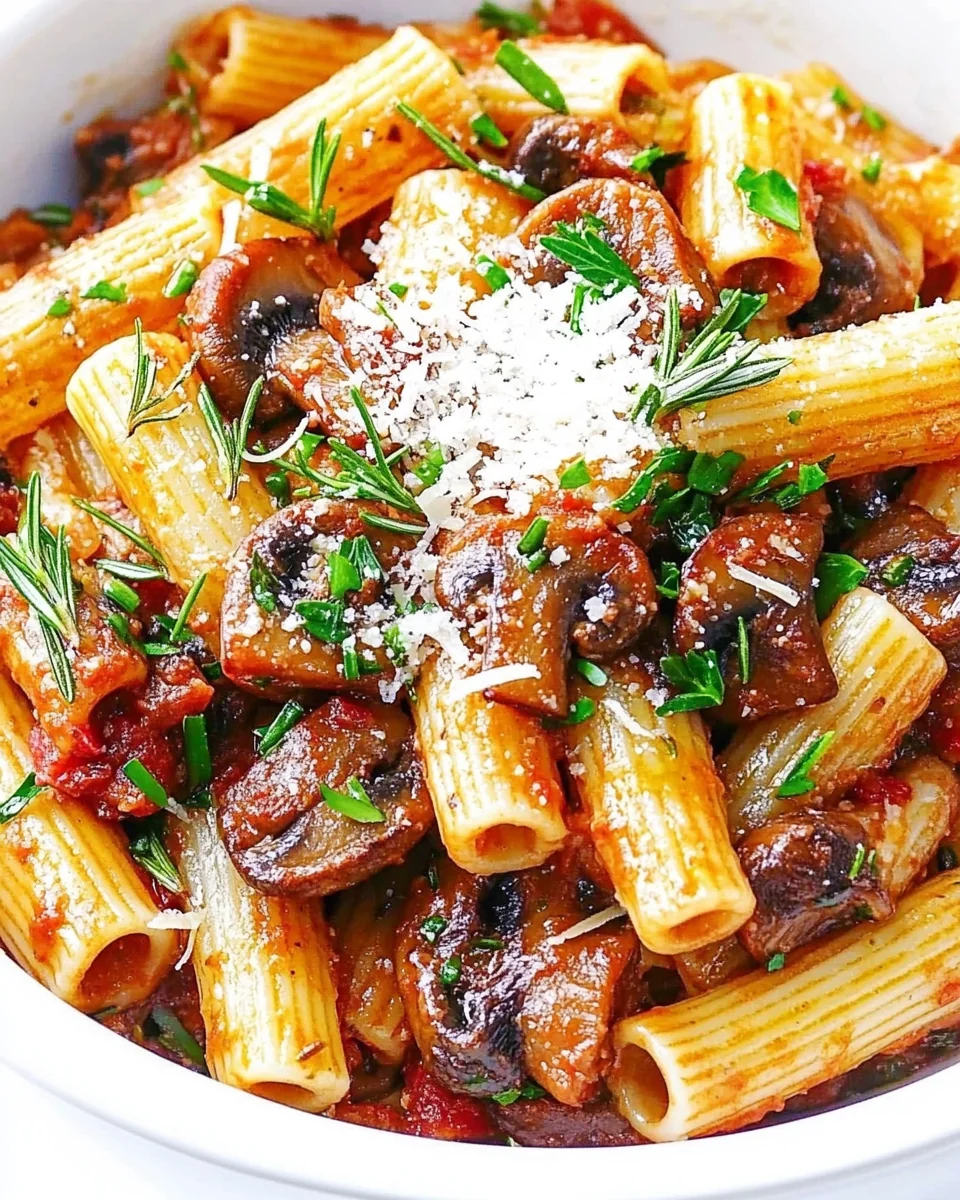 Savory Rigatoni with Mushrooms and Rosemary Parmesan - additional image