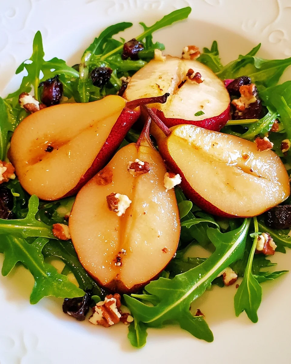 Savory Roasted Pear Blue Cheese Arugula Salad - additional image