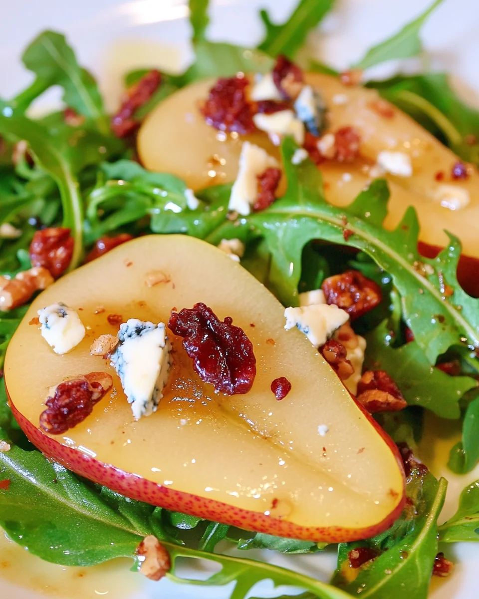 Savory Roasted Pear Blue Cheese Arugula Salad - additional image