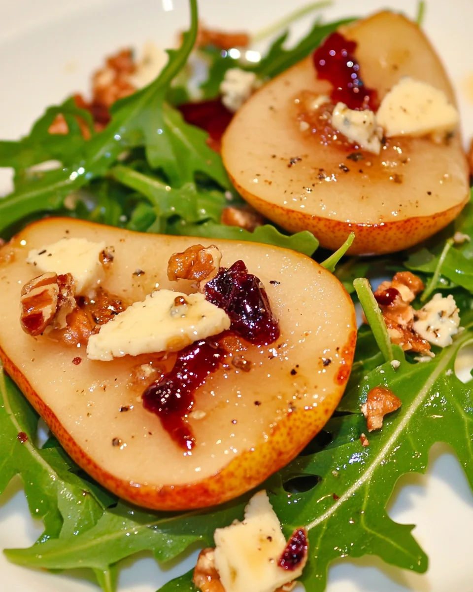 Savory Roasted Pear Blue Cheese Arugula Salad - additional image