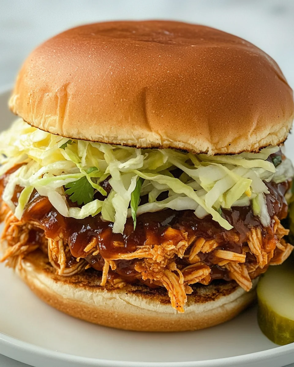 Savory Shredded BBQ Chicken Burgers Made From Scratch - additional image