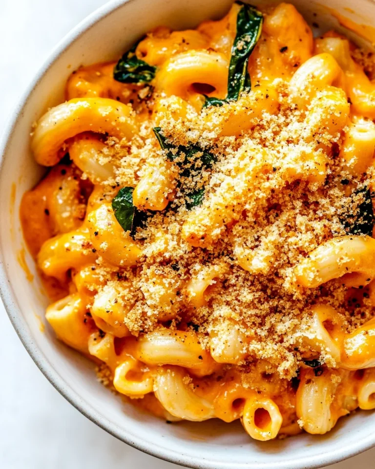 Smoky Pumpkin Mac and Cheese with Crispy Garlic Breadcrumbs