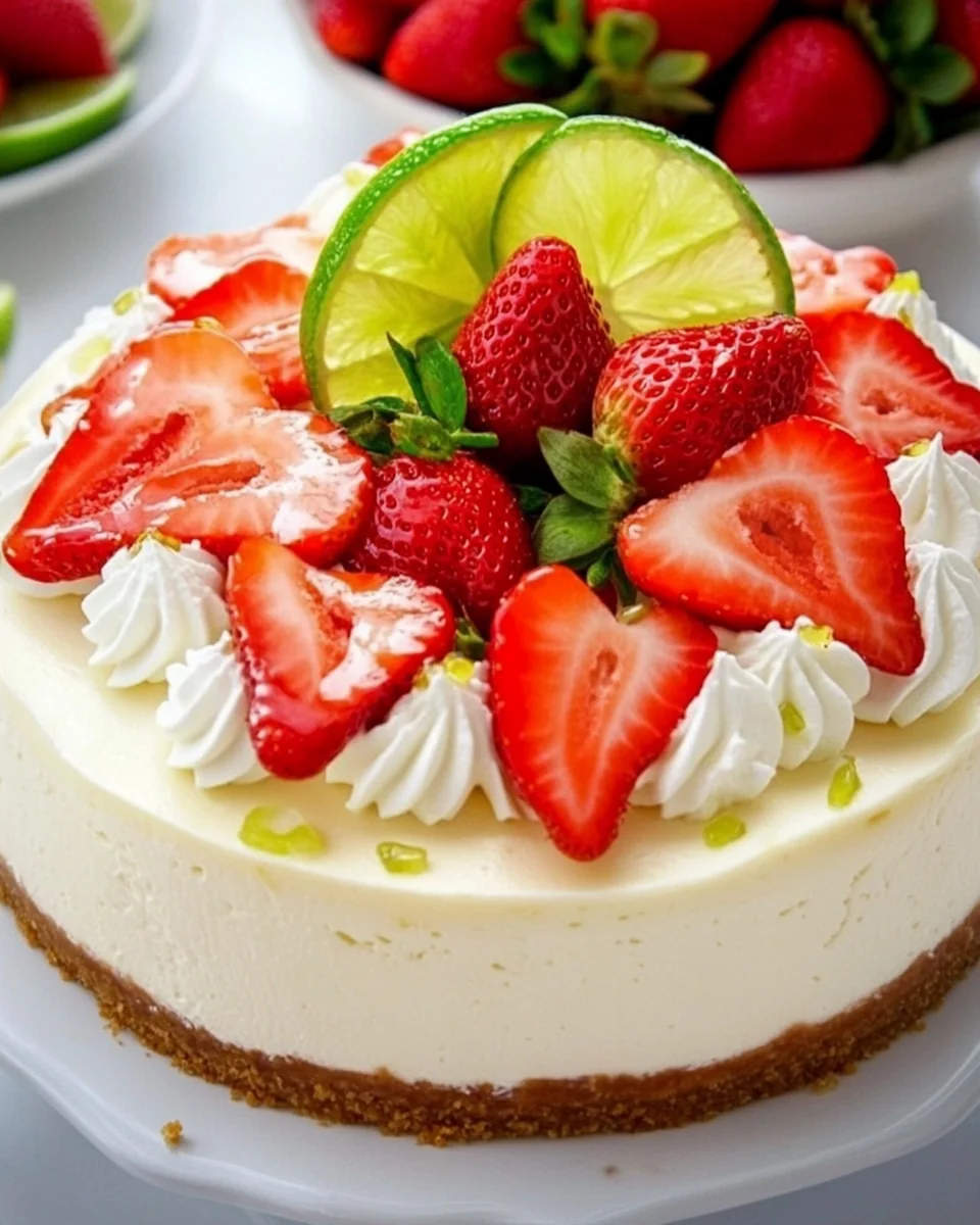 Fresh Strawberry Margarita Cheesecake Recipe - additional image