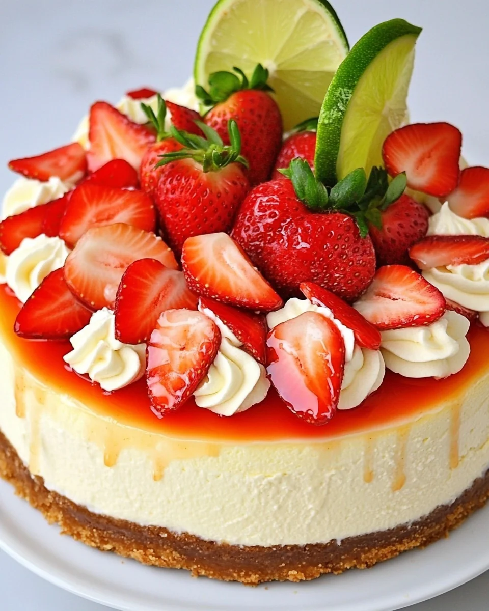 Fresh Strawberry Margarita Cheesecake Recipe - additional image