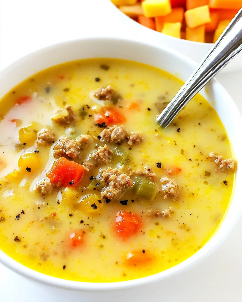 Hearty Turkey Cheeseburger Soup for Cozy Nights - additional image