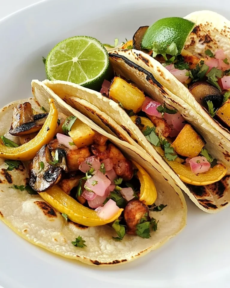 Savory Vegetarian Tacos with Fresh Delicata Squash