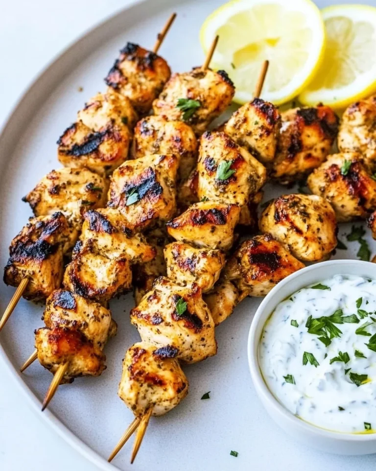 Simple Yogurt Marinated Grilled Chicken Skewers
