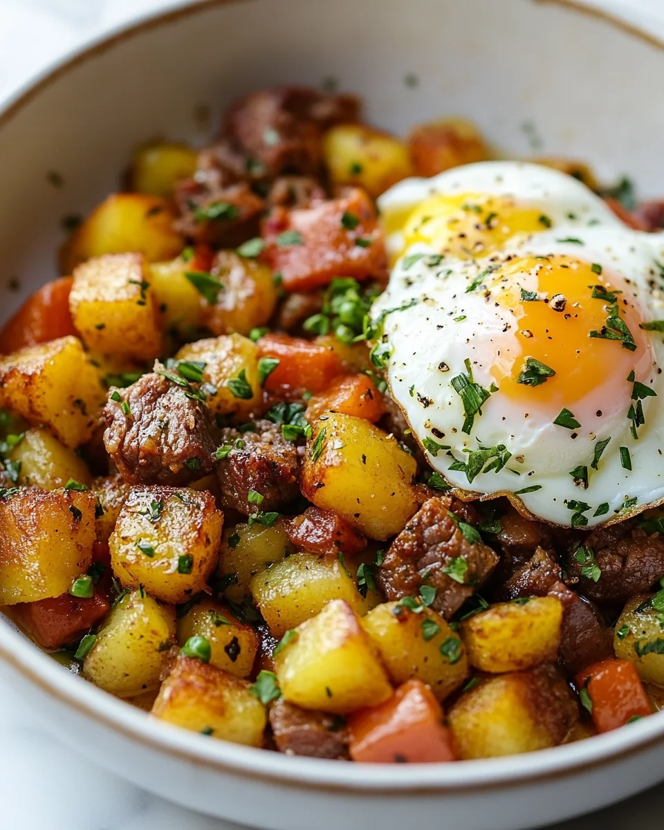 Easy Corned Beef Hash with Poached Eggs for a Hearty Weeknight Dinner