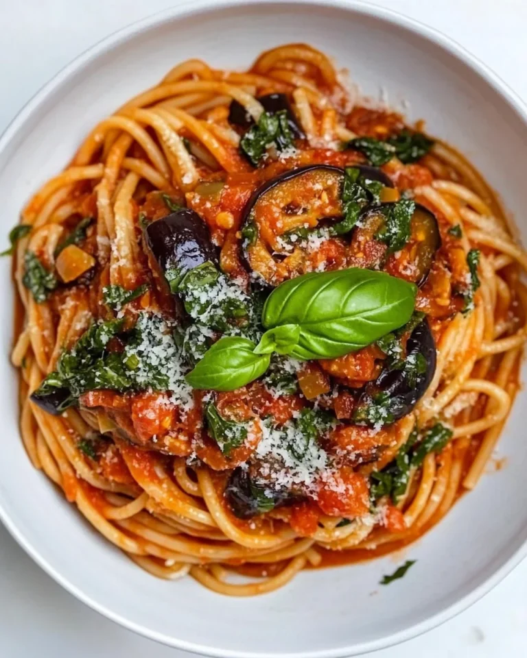 Fresh Tomato And Aubergine Pasta Delight