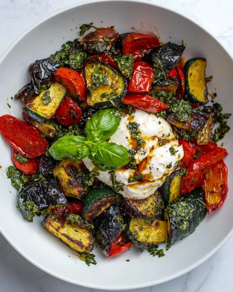 Simple Balsamic Roasted Veggies with Creamy Burrata