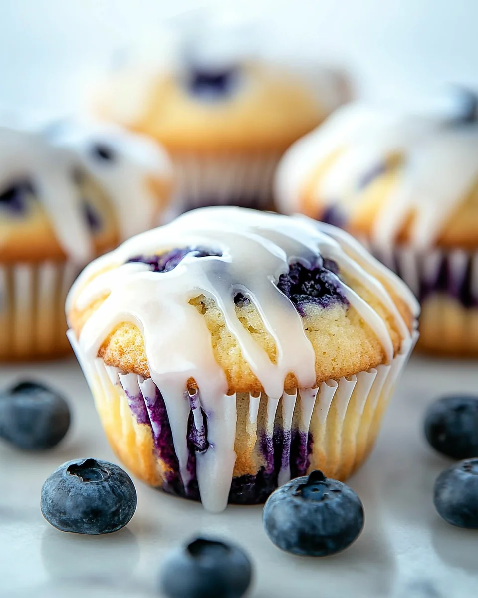 Homemade Blueberry Muffins With Fresh Lemon Glaze - additional image