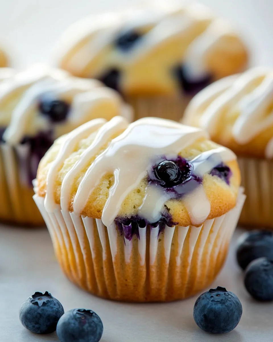 Homemade Blueberry Muffins With Fresh Lemon Glaze - additional image