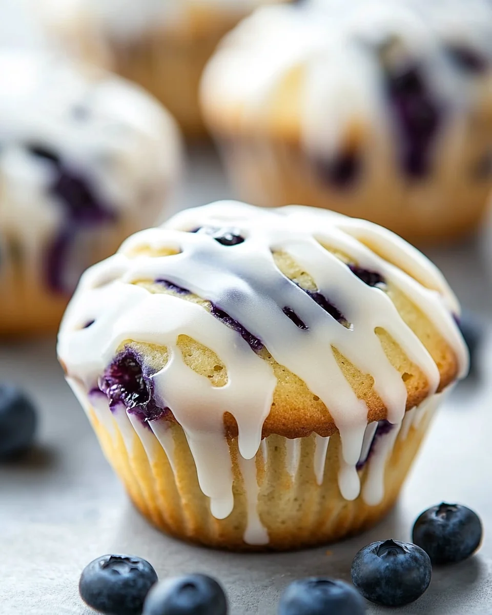 Homemade Blueberry Muffins With Fresh Lemon Glaze - additional image