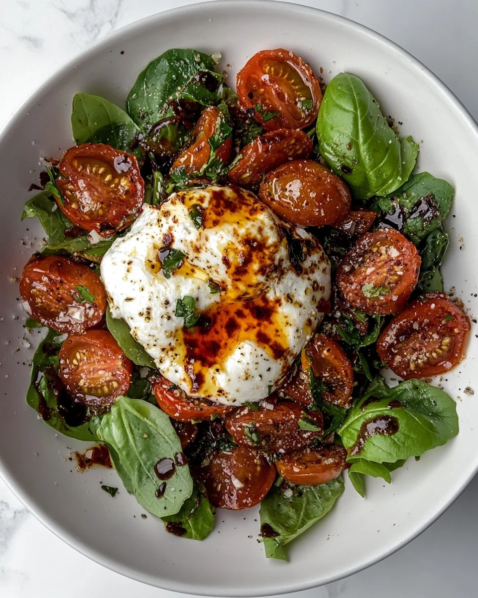 Fresh Burrata and Tomato Salad With Savory Harissa Dressing - additional image