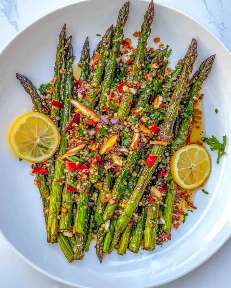 Charred Asparagus with Fresh Preserved Lemon Dressing