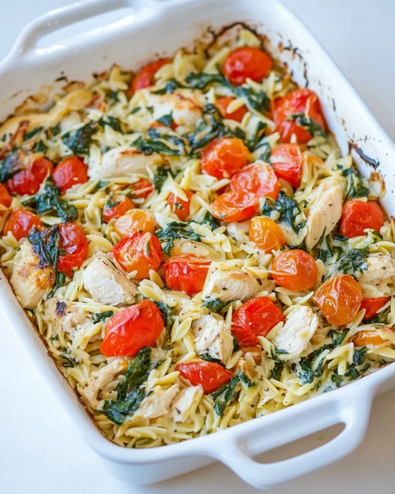 Simple Chicken Orzo Bake