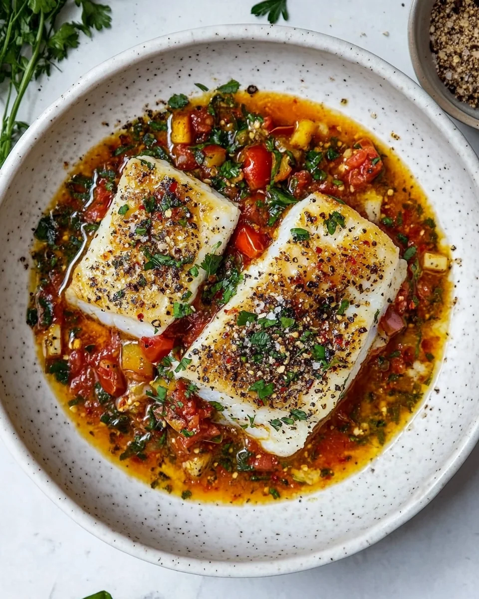 Cod with Fresh Tomato Red Pepper Sauce - additional image