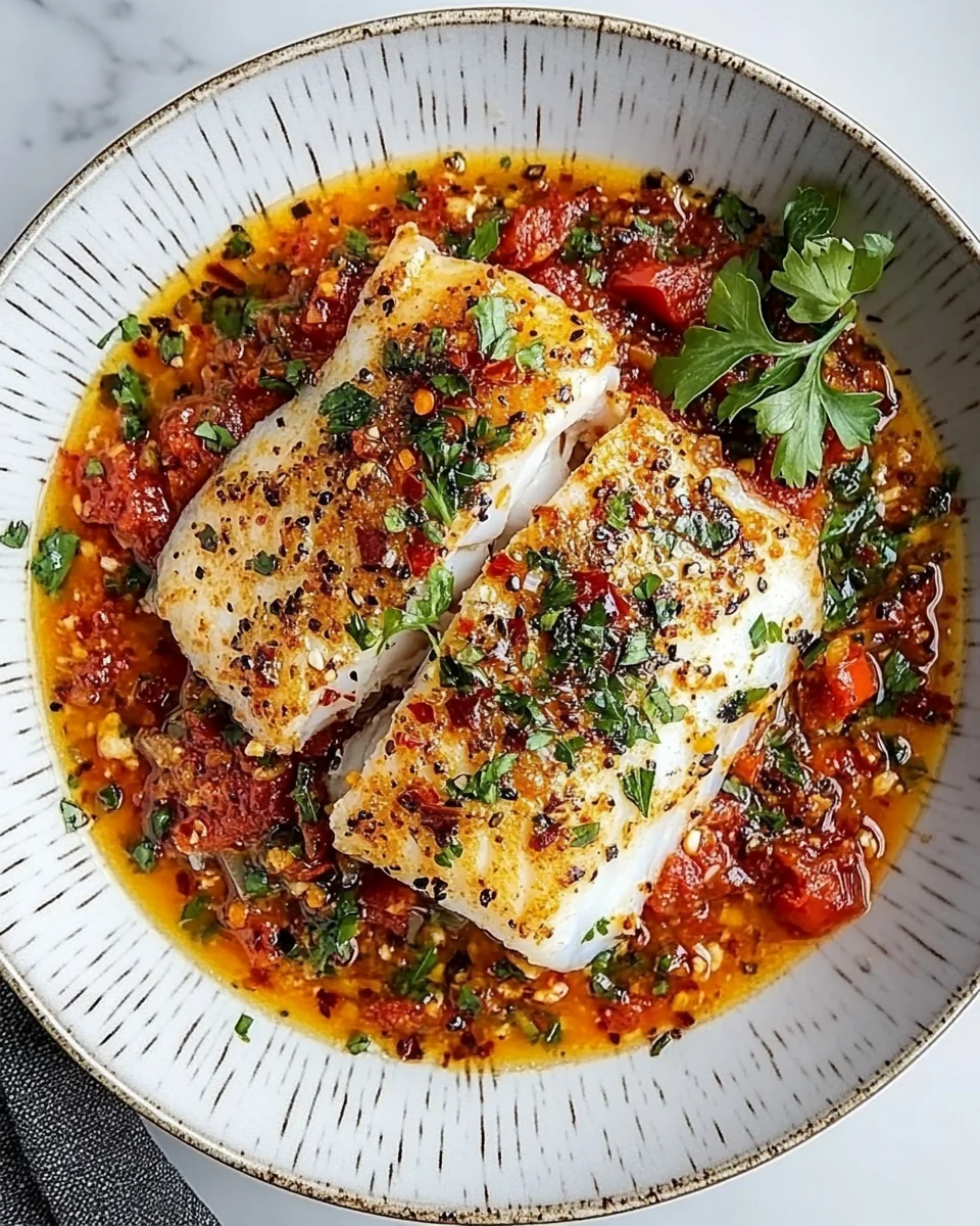 Cod with Fresh Tomato Red Pepper Sauce - additional image