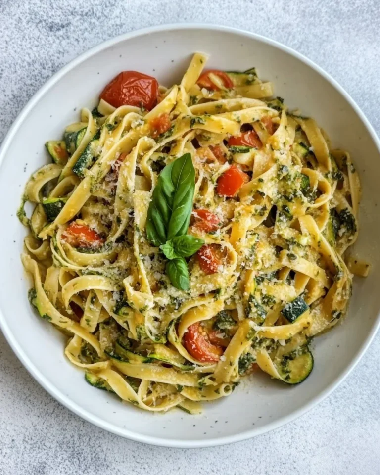 Simple Confit Courgette and Tomato Pasta