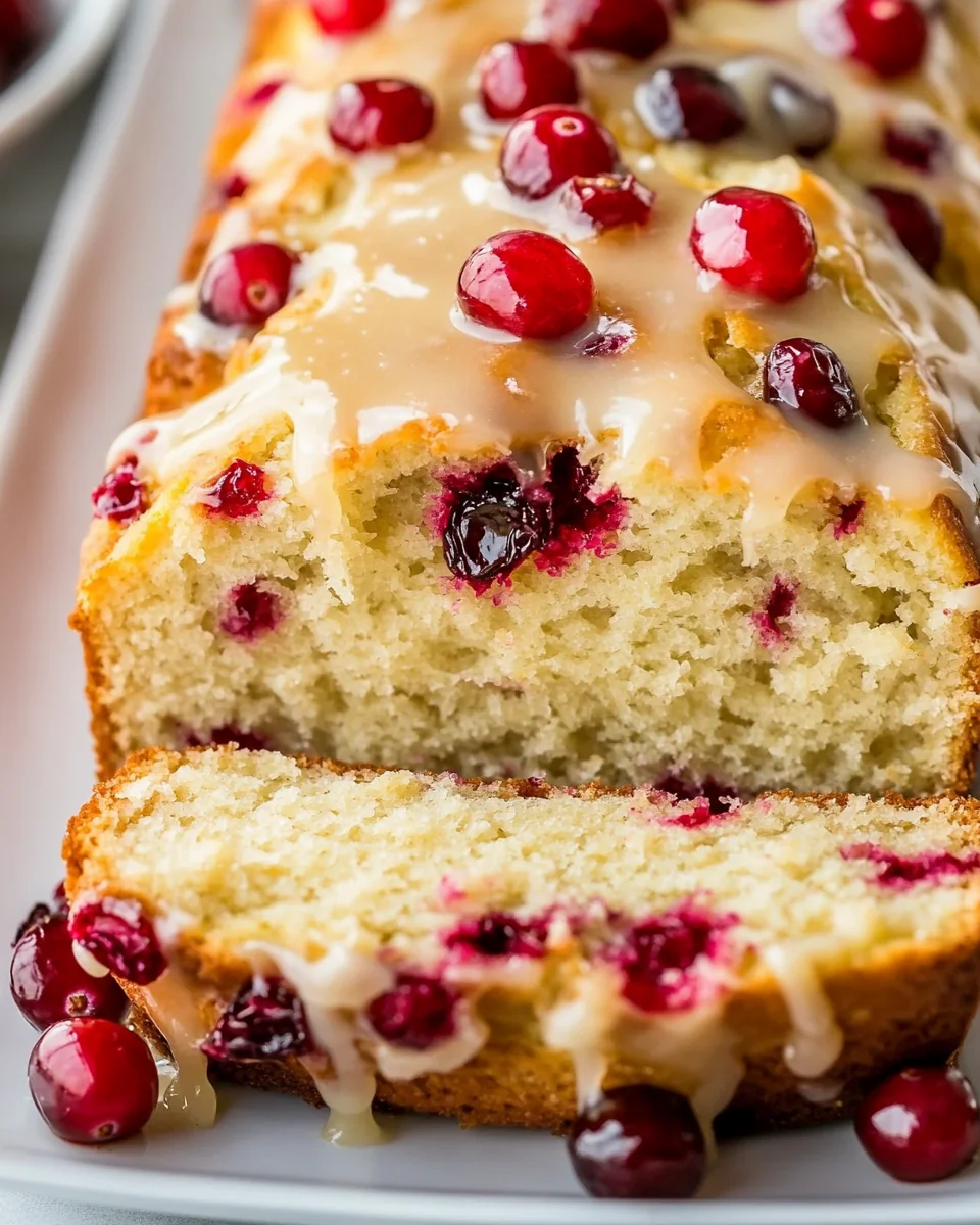 Homemade Cranberry Bread With Fresh Orange Glaze - additional image