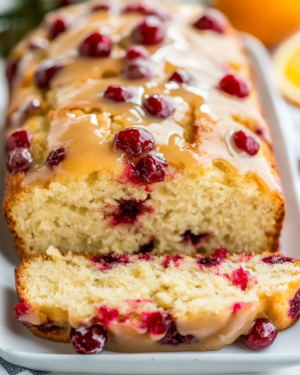 Homemade Cranberry Bread With Fresh Orange Glaze - additional image