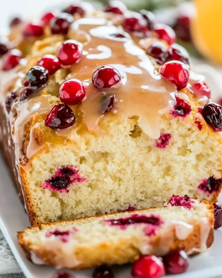 Homemade Cranberry Bread With Fresh Orange Glaze