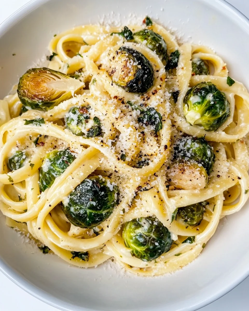 Creamy Homemade Brussels Sprouts Pasta - additional image