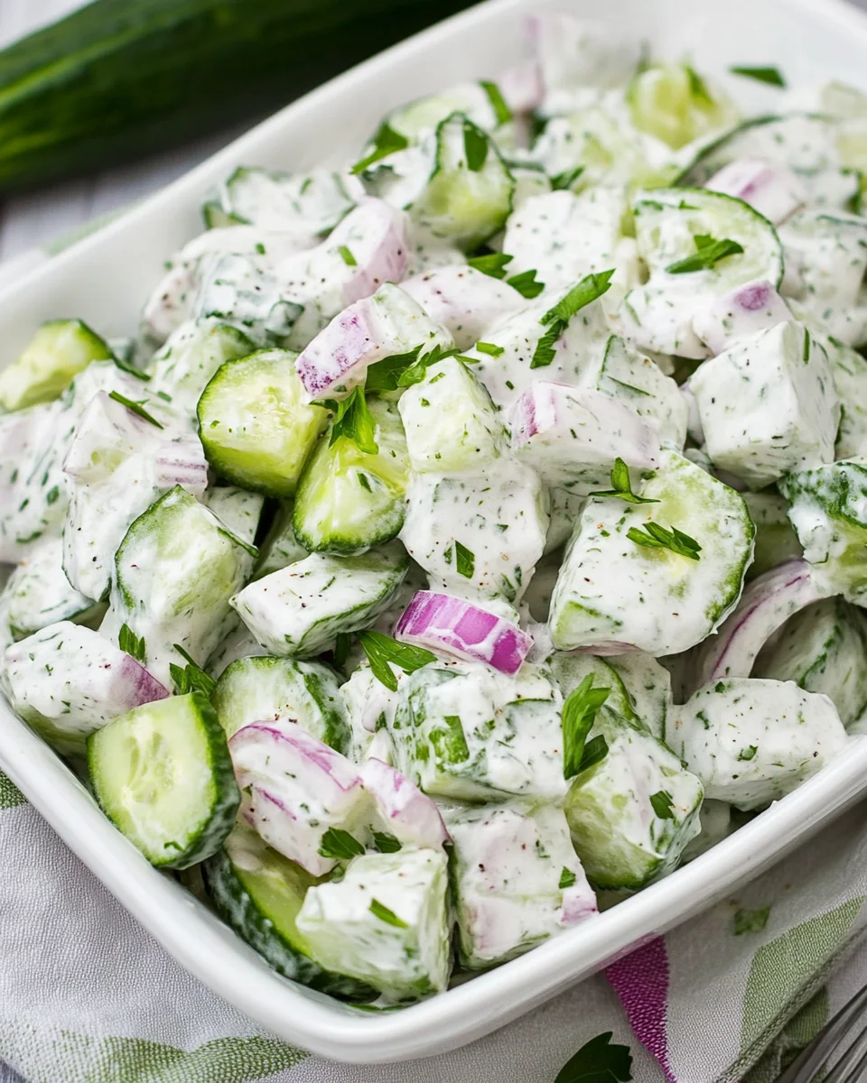 Creamy Fresh Cucumber Salad Recipe - additional image