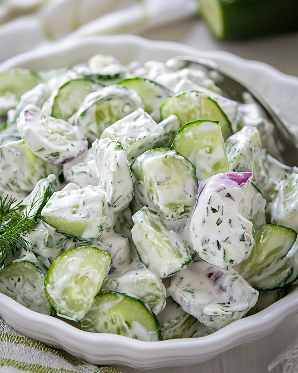 Creamy Fresh Cucumber Salad Recipe - additional image