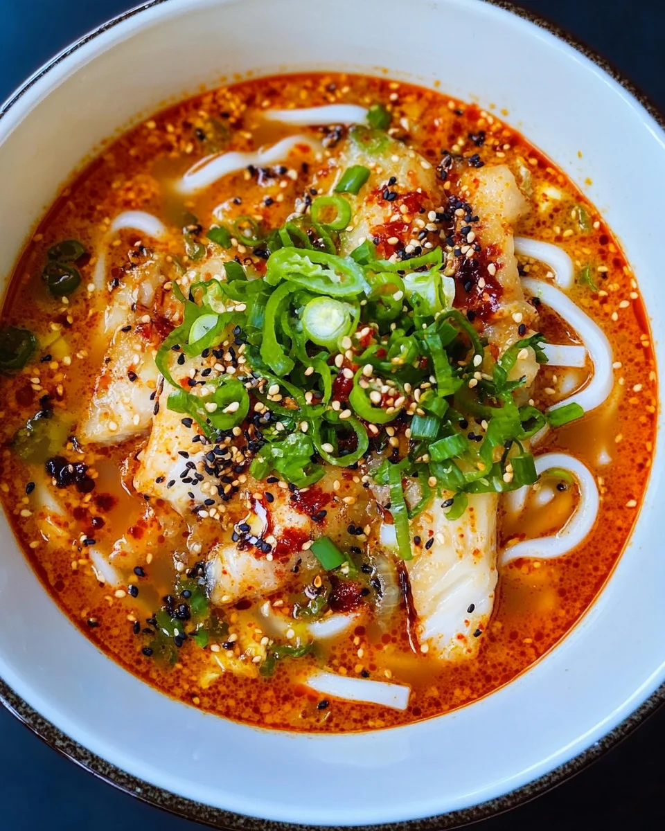 Creamy Gochujang Udon Soup with Fresh Fish - additional image