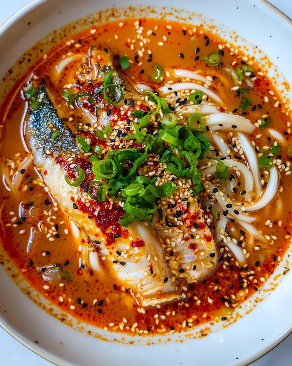 Creamy Gochujang Udon Soup with Fresh Fish - additional image