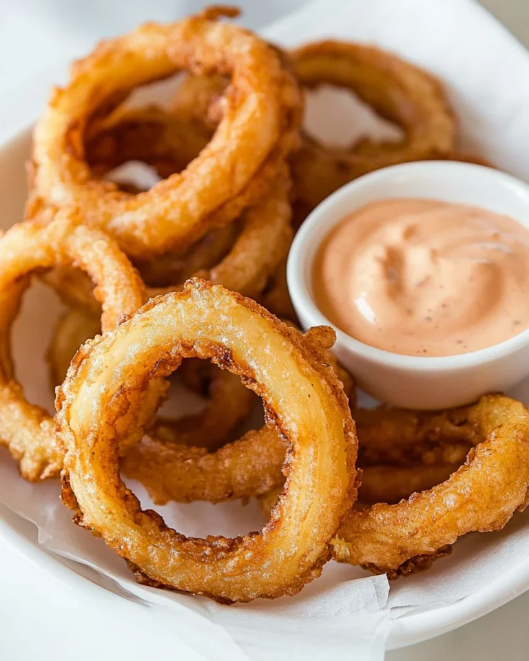 Crispy Onion Rings With Delicious Dipping Sauce