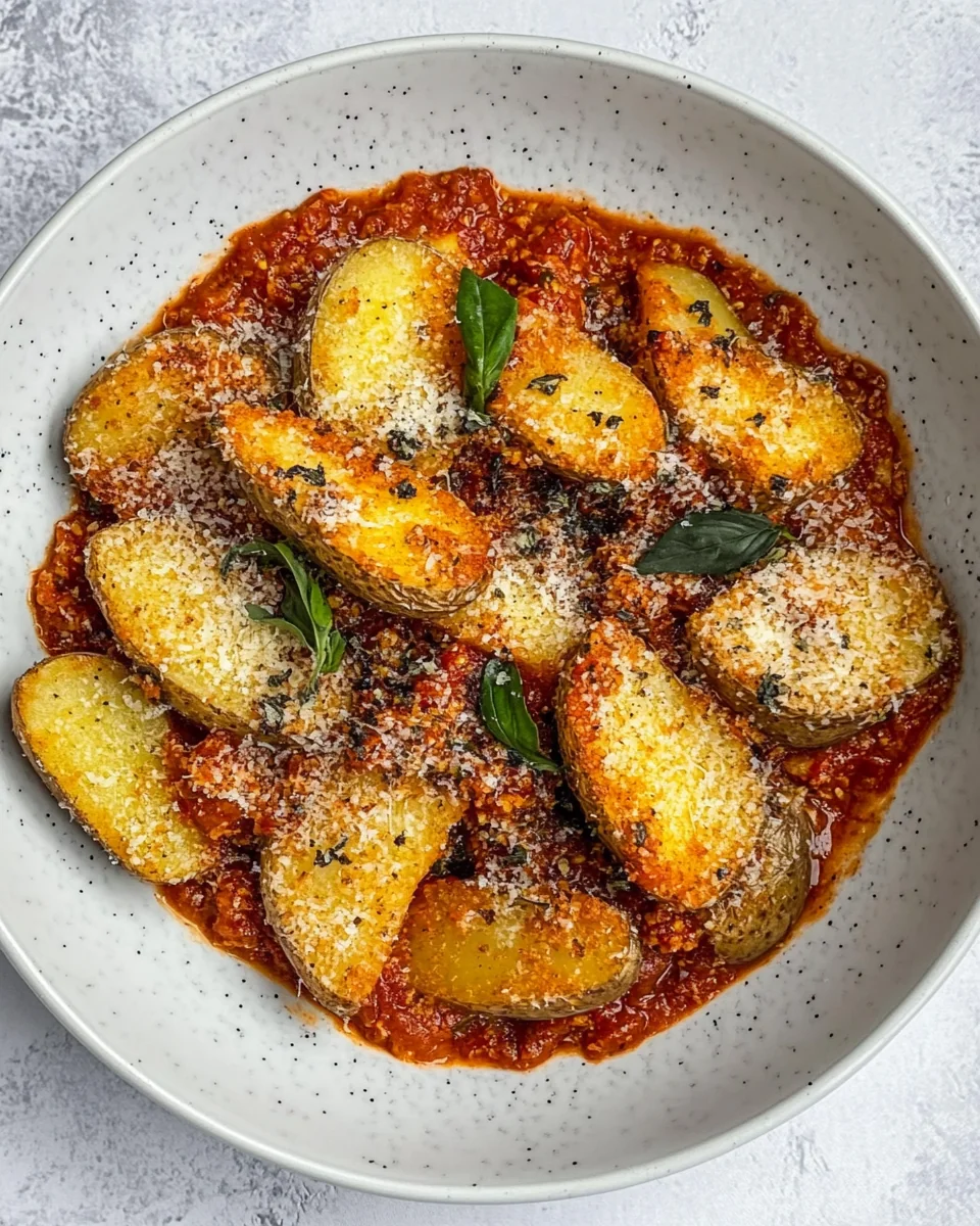 Crispy Parmesan Potatoes with Flavorful Tomato Sauce - additional image