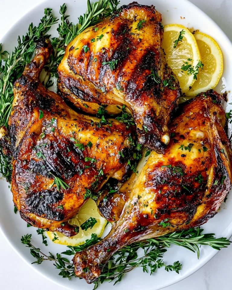 Grilled Garlic Lemon Poussin With Fresh Flavorful Herbs