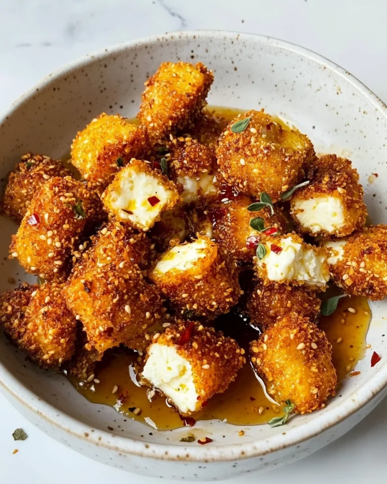 Crispy Halloumi Nuggets with Sweet Hot Honey