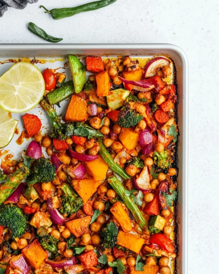Simple Harissa Veggie Tray Bake
