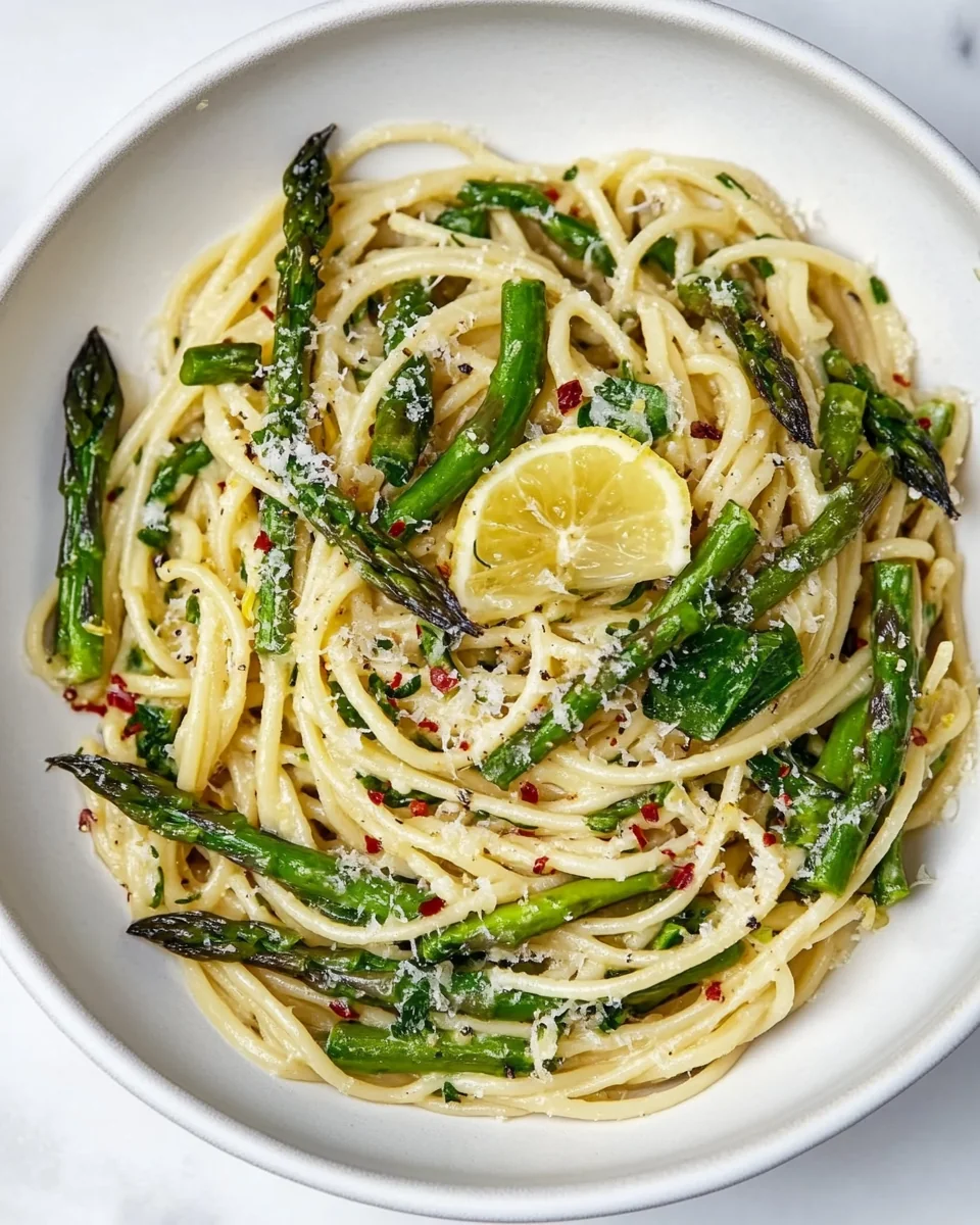 Fresh Lemony Asparagus Pasta For A Cozy Night In - additional image