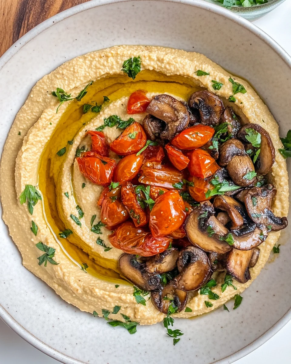 Loaded Hummus with Roasted Tomatoes and Mushrooms Recipe - additional image