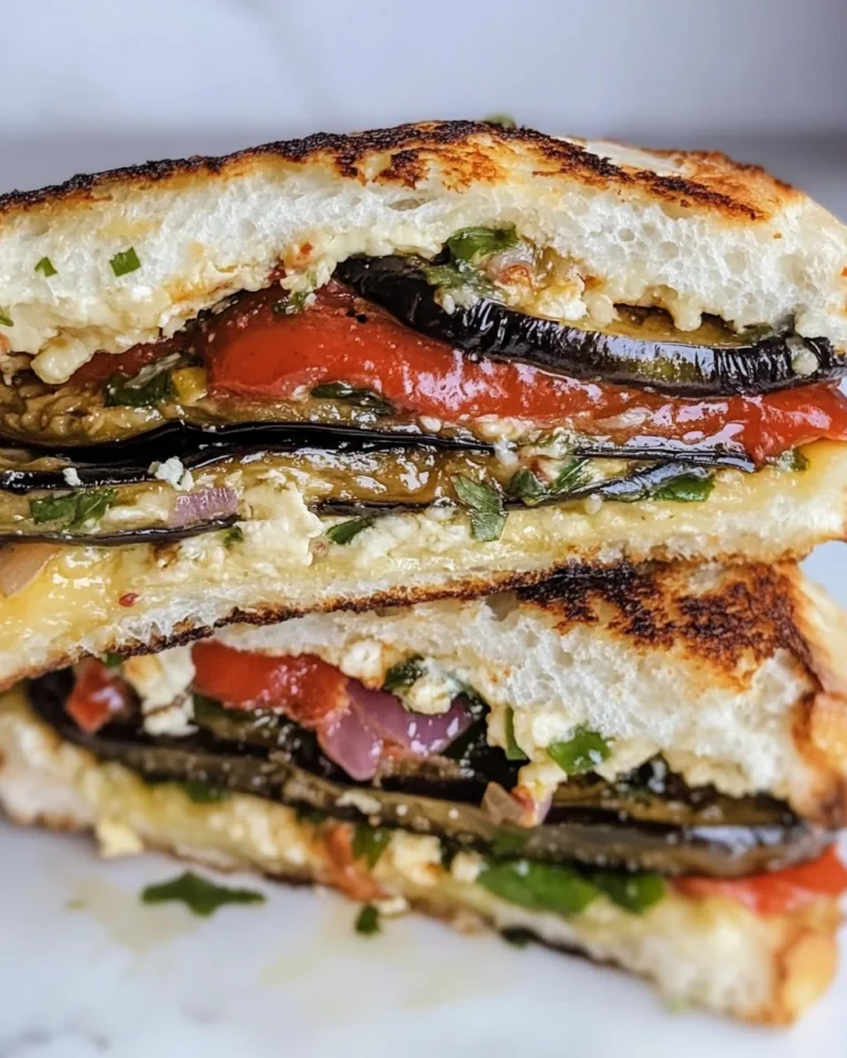 Simple Marinated Aubergine Sandwich