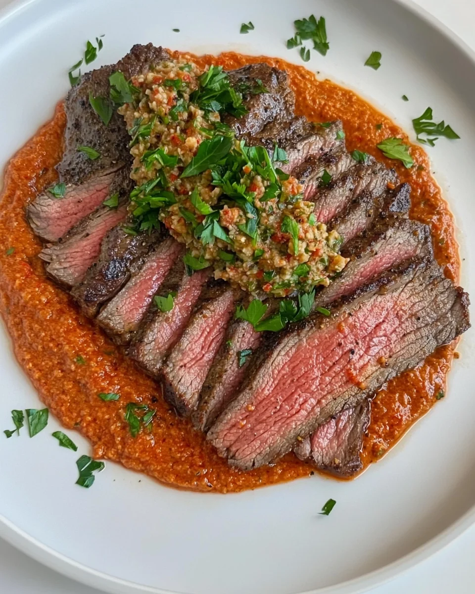 Simple Marinated Flank Steak with Flavorful Muhammara - additional image