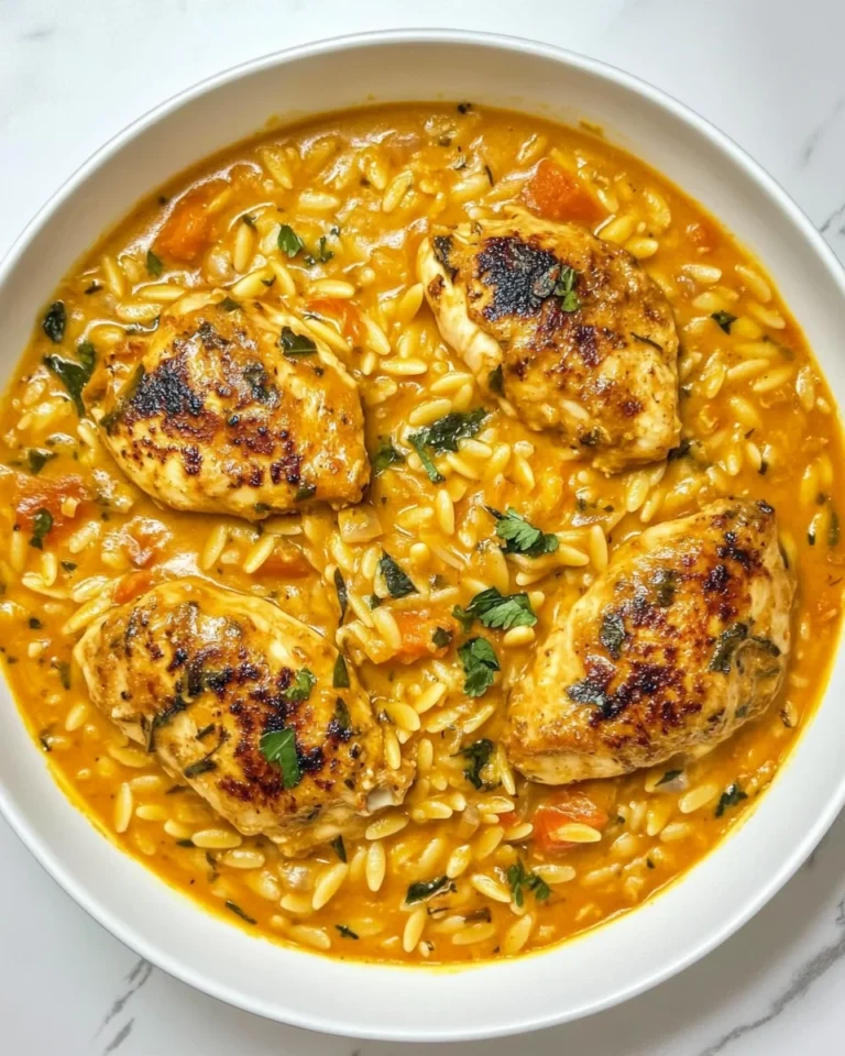 One-Pot Creamy Thai Curry Chicken Orzo