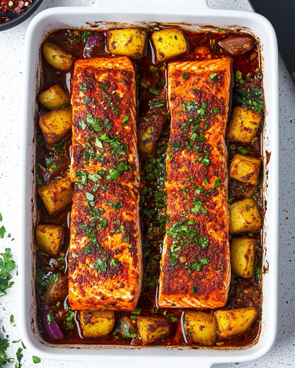 Savory Peri Peri Salmon Sheet Pan Dinner - additional image