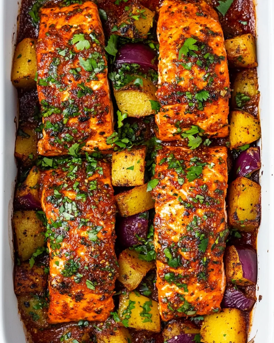 Savory Peri Peri Salmon Sheet Pan Dinner - additional image