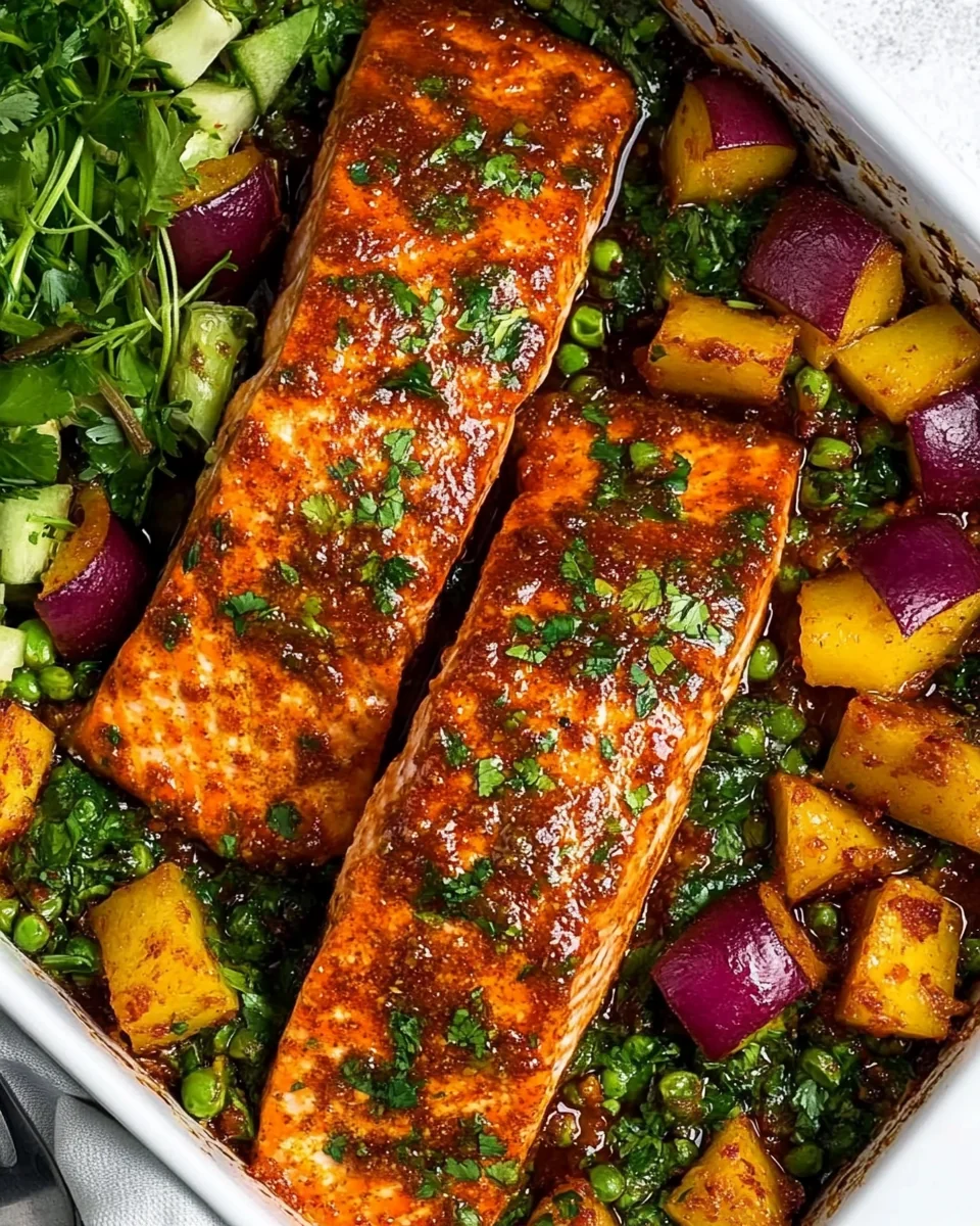 Savory Peri Peri Salmon Sheet Pan Dinner - additional image