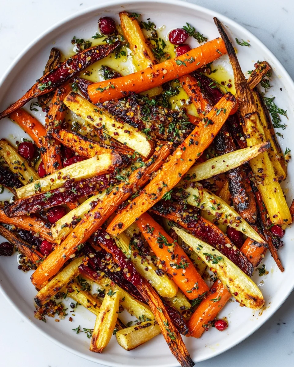 Roasted Carrots and Parsnips with Fresh Cranberry Glaze - additional image