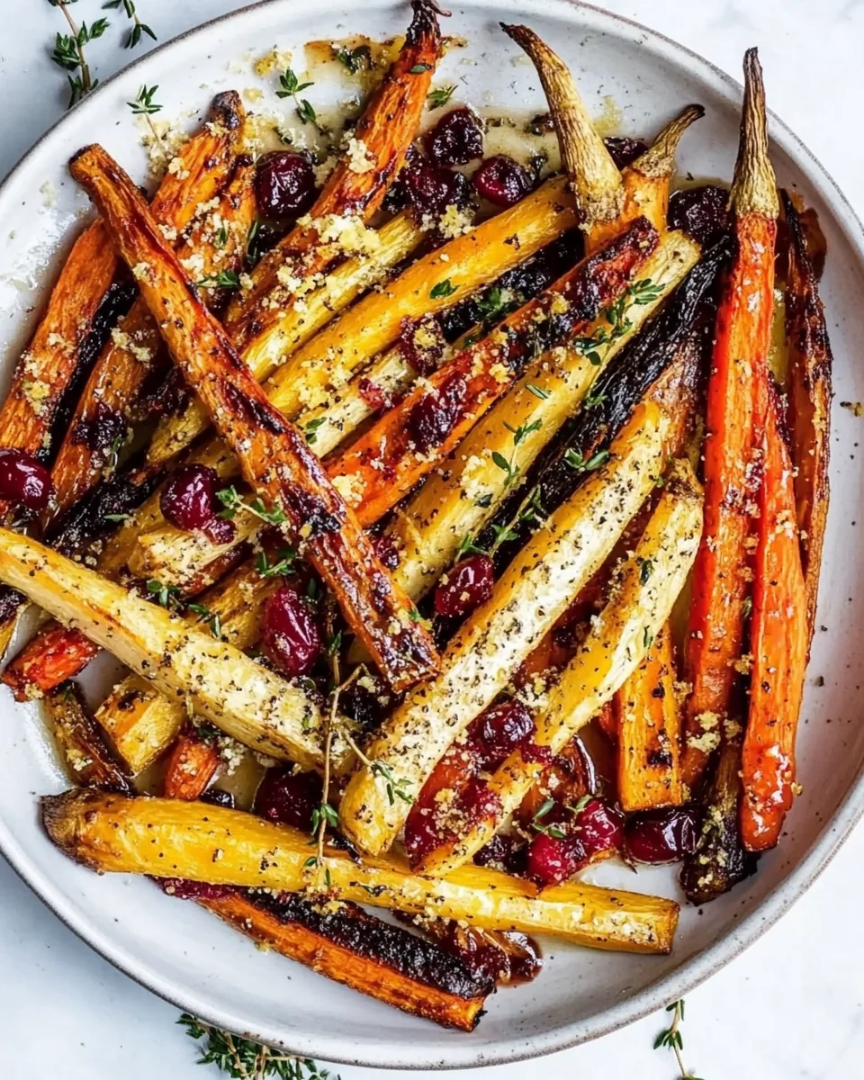 Roasted Carrots and Parsnips with Fresh Cranberry Glaze - additional image