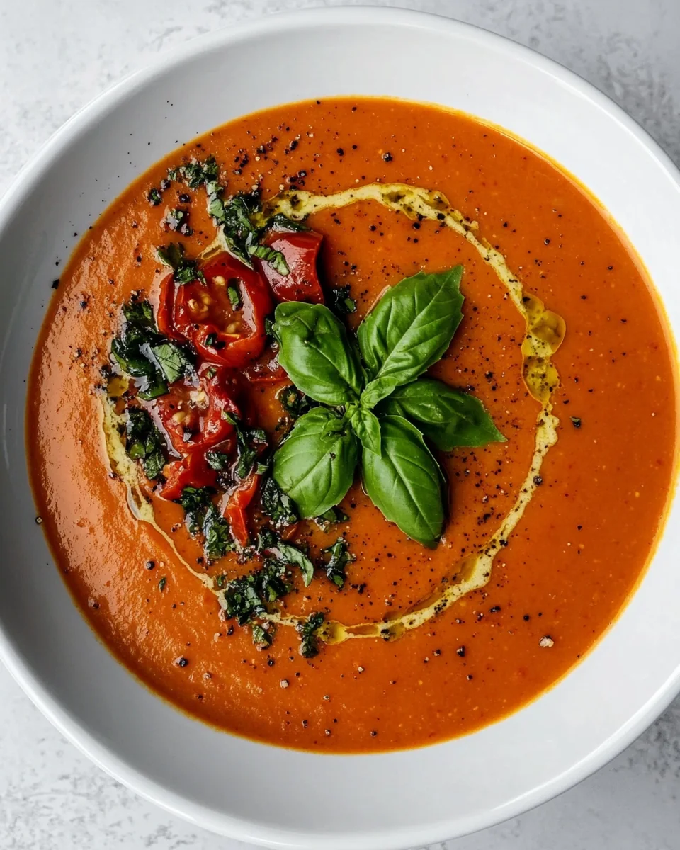 Roasted Tomato and Red Pepper Soup Recipe Made From Scratch - additional image
