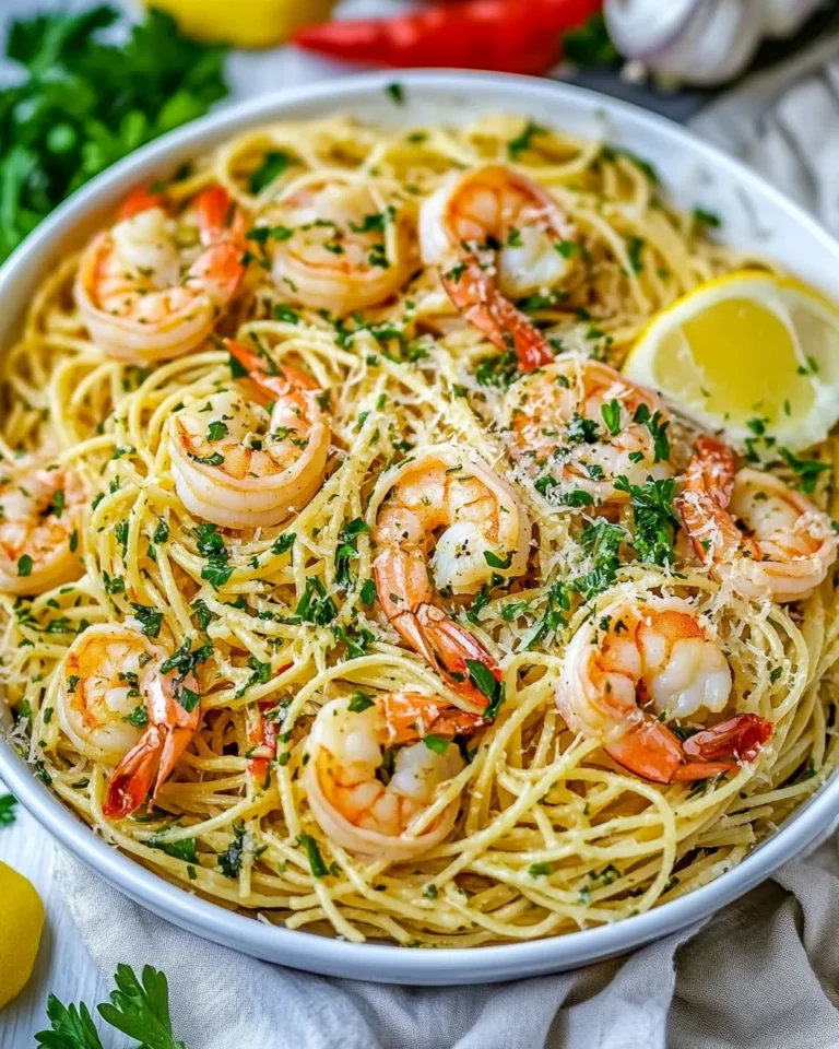 Delicious Shrimp Scampi Pasta Made From Scratch